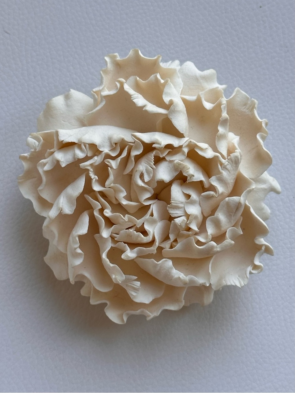 Handmade Women’s Ivory Cream Carnation Flower Hair Accessories Clip Brooch